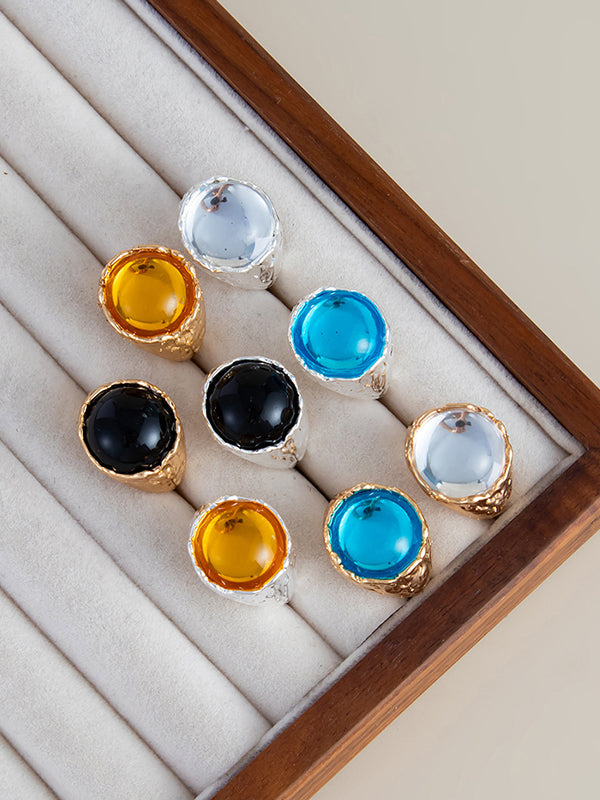 Bague géométrique à strass