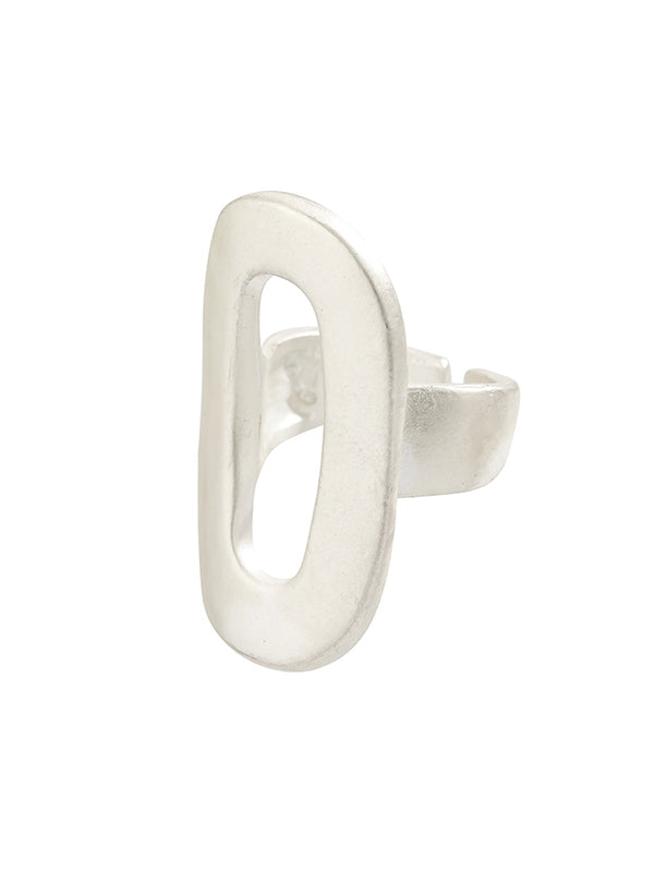 Bague réglable géométrique ajourée couleur unie