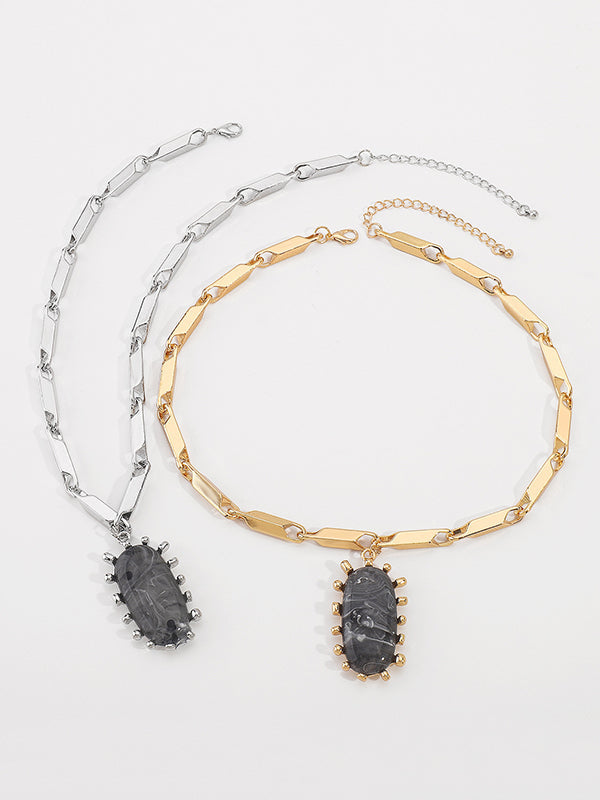 Collier géométrique normcore, à chaîne