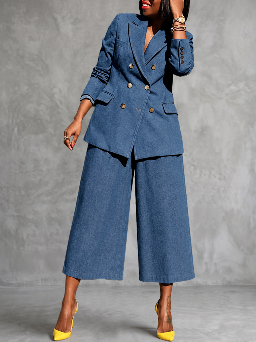 Veste boutonnée ample à empiècements, à manches longues, à col cranté, couleur unie