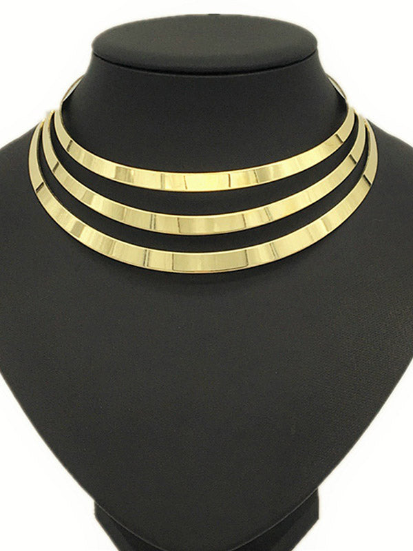 Collier géométrique ajouré à chaîne