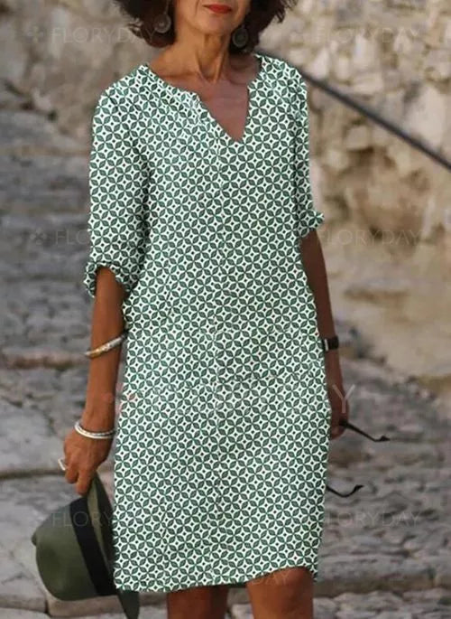 Hélène | Robe Midi Femme Schicker Leichter Fluss
