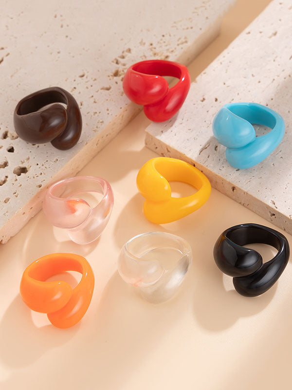 Bague géométrique couleur unie