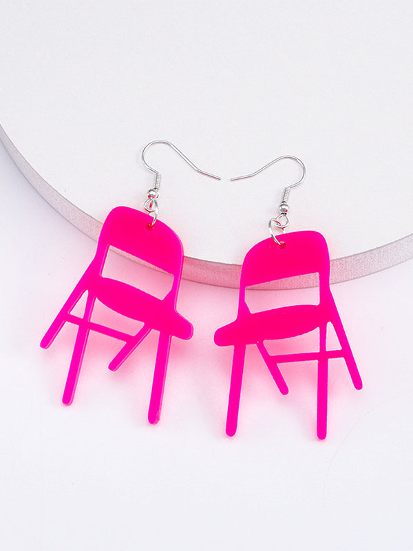 Boucles d'oreilles pendantes géométriques couleur unie