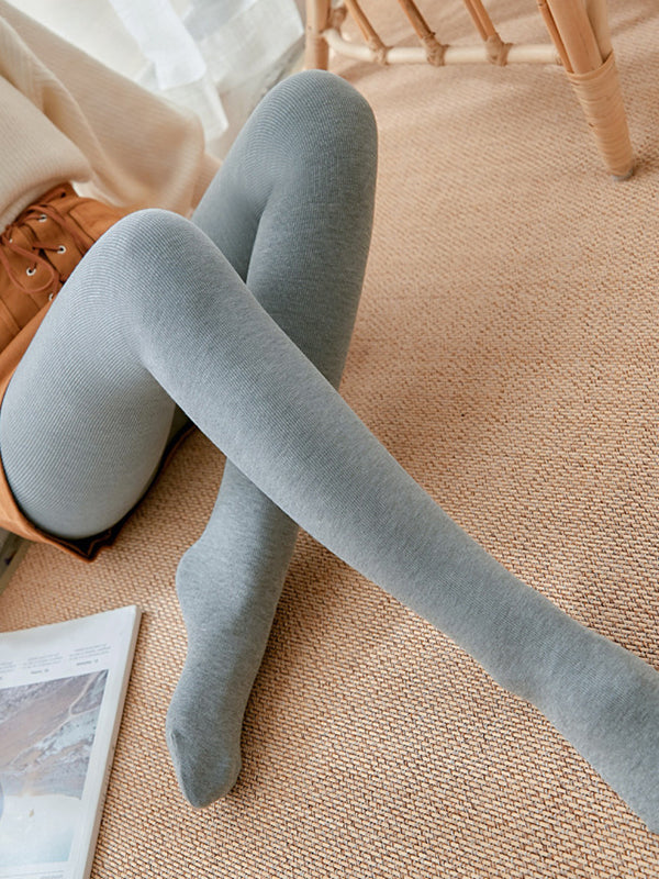 Pantalon thermique en velours de couleur unie, jambe slim Simple, garde au chaud, bas