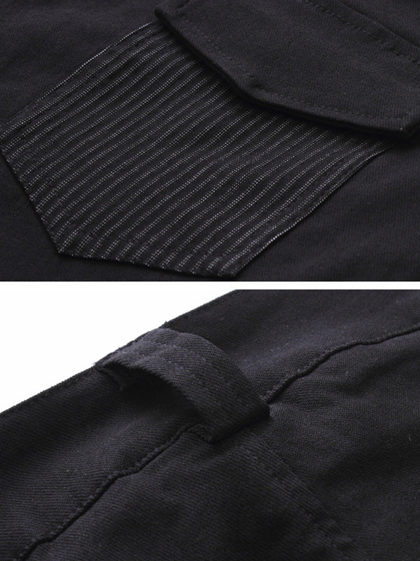 Pantalon décontracté à empiècements, à poches, à fermeture éclair