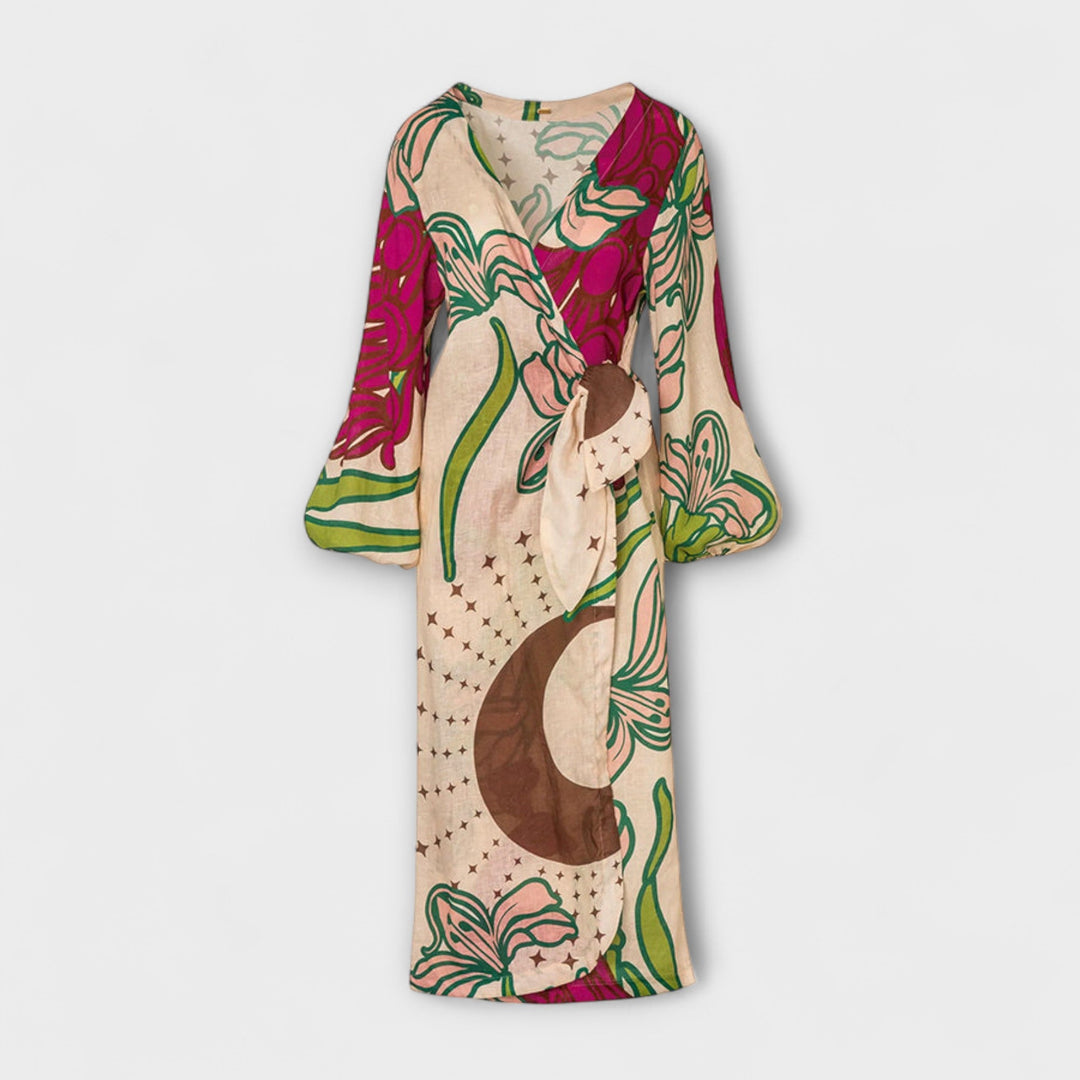 Tracey - Robe maxi avec ceinture à la taille