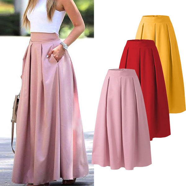 Marre | Jupe Plissée Taille Haute pour Femmes | Maxi