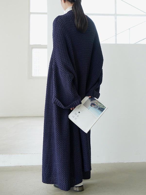 Cardigan en tricot à fil épais, ample, surdimensionné, couleur unie, urbain, manteaux