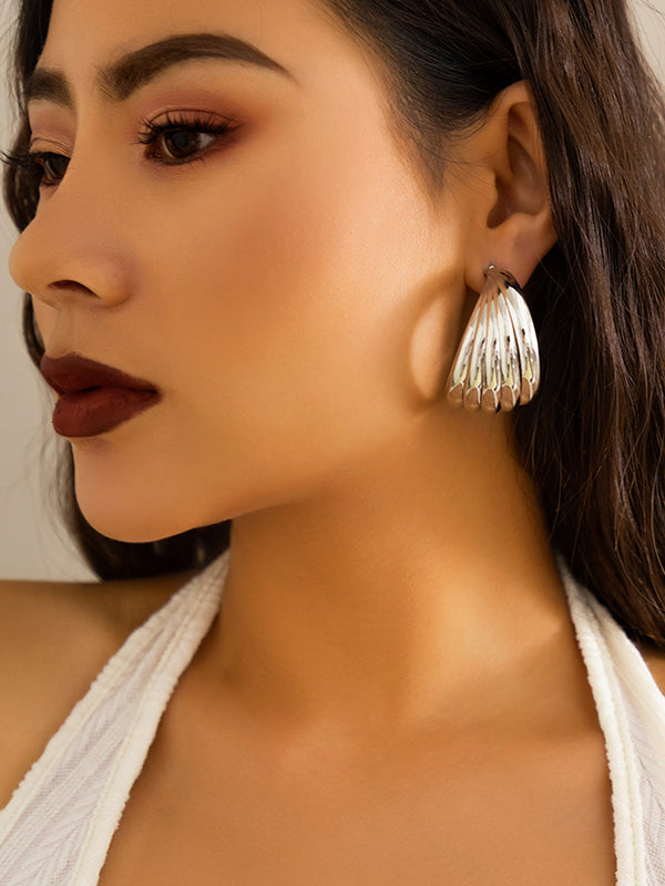 Boucles d'oreilles géométriques normcore, couleur unie