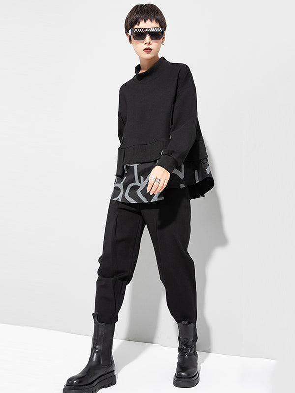 Sweat-shirt à empiècements, effet deux pièces