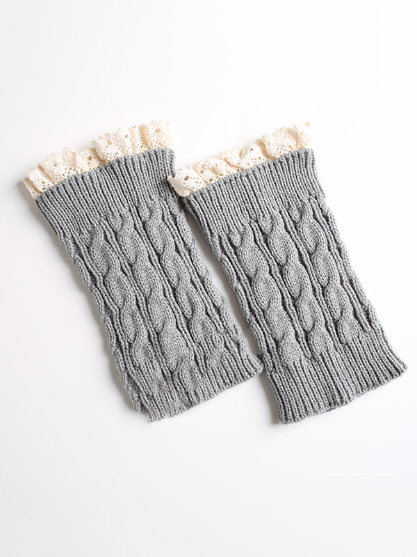 Jambières chaudes ajourées en jacquard