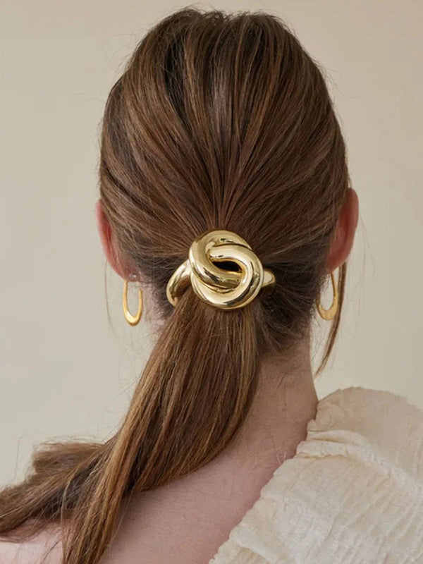 Élastique à cheveux minimaliste avec nœud en métal