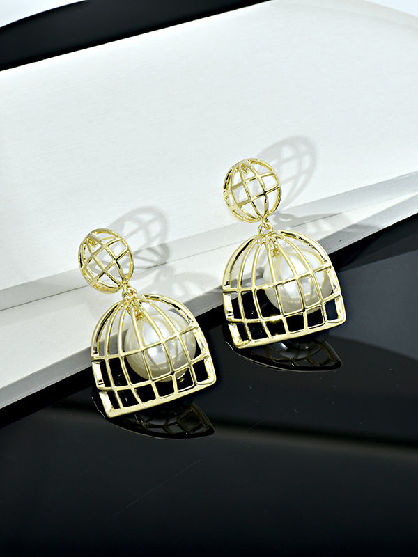 Boucles d'oreilles géométriques tendance, à perles