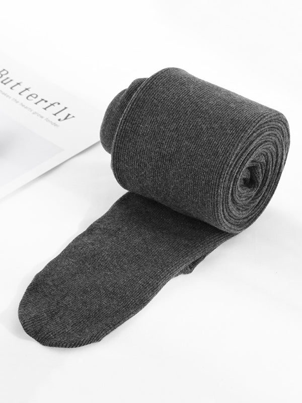 Pantalon thermique en velours de couleur unie, jambe slim Simple, garde au chaud, bas