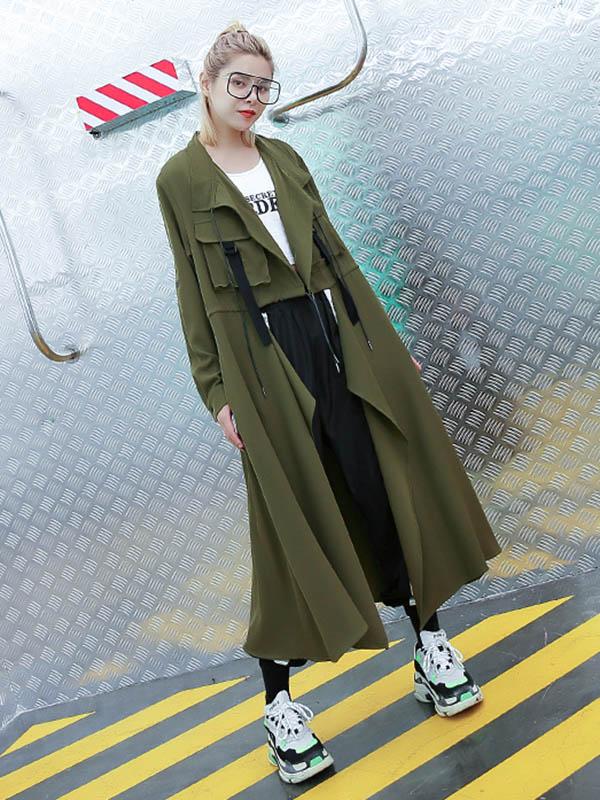 Trench-coat uni ample et léger