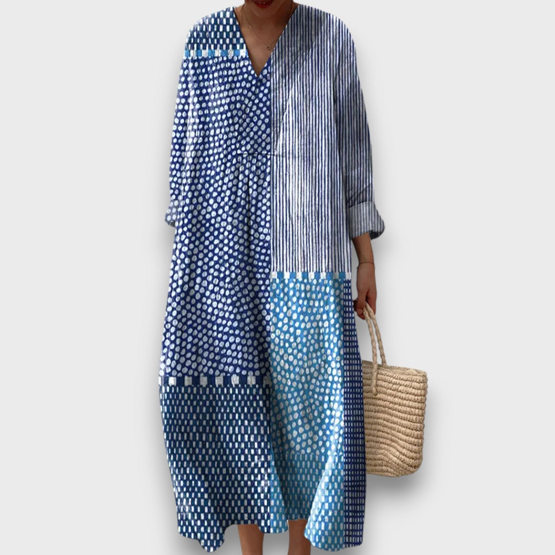 Malle – Robe maxi avec mélange de motifs