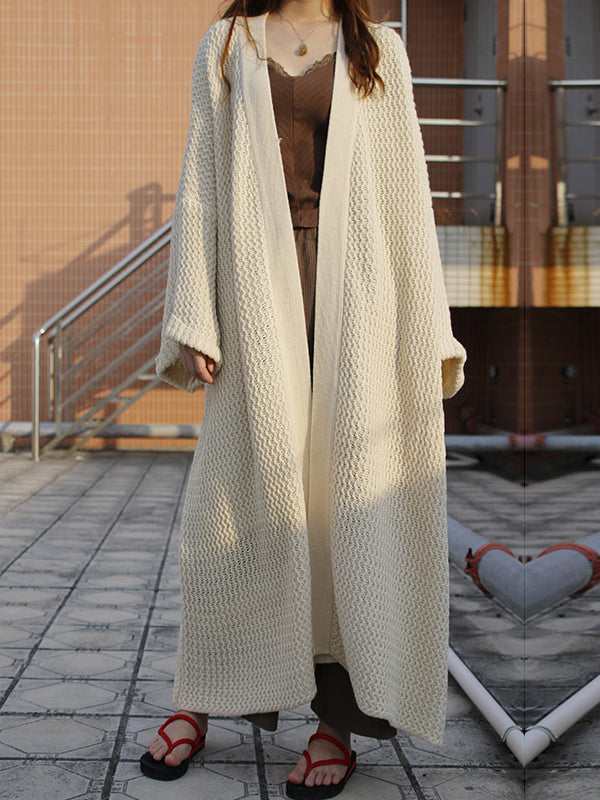 Cardigan en tricot à fil épais, ample, surdimensionné, couleur unie, urbain, manteaux