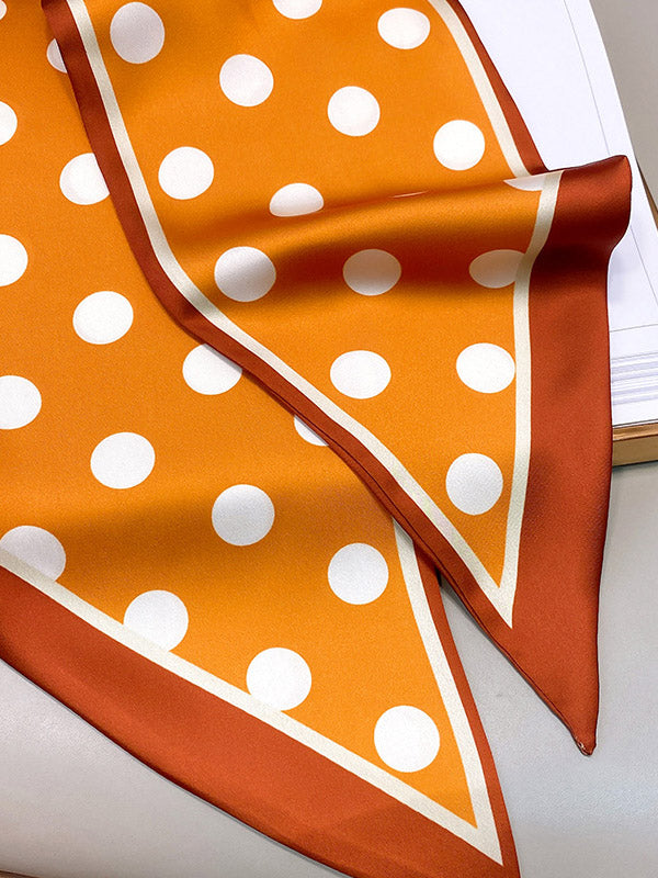 Bandeau pour cheveux et écharpe en soie imprimés à pois vintage