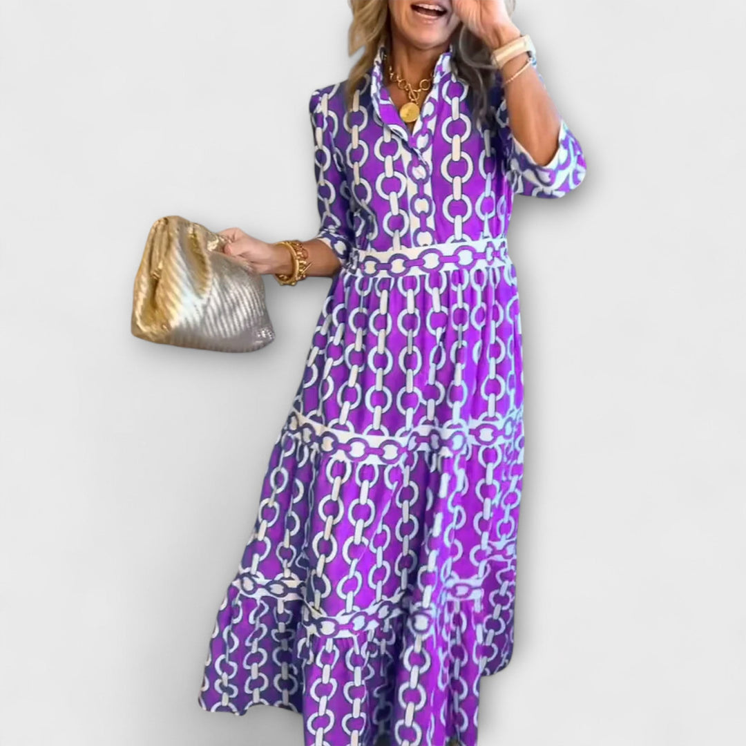 Loradia – Robe midi avec imprimé chaîne