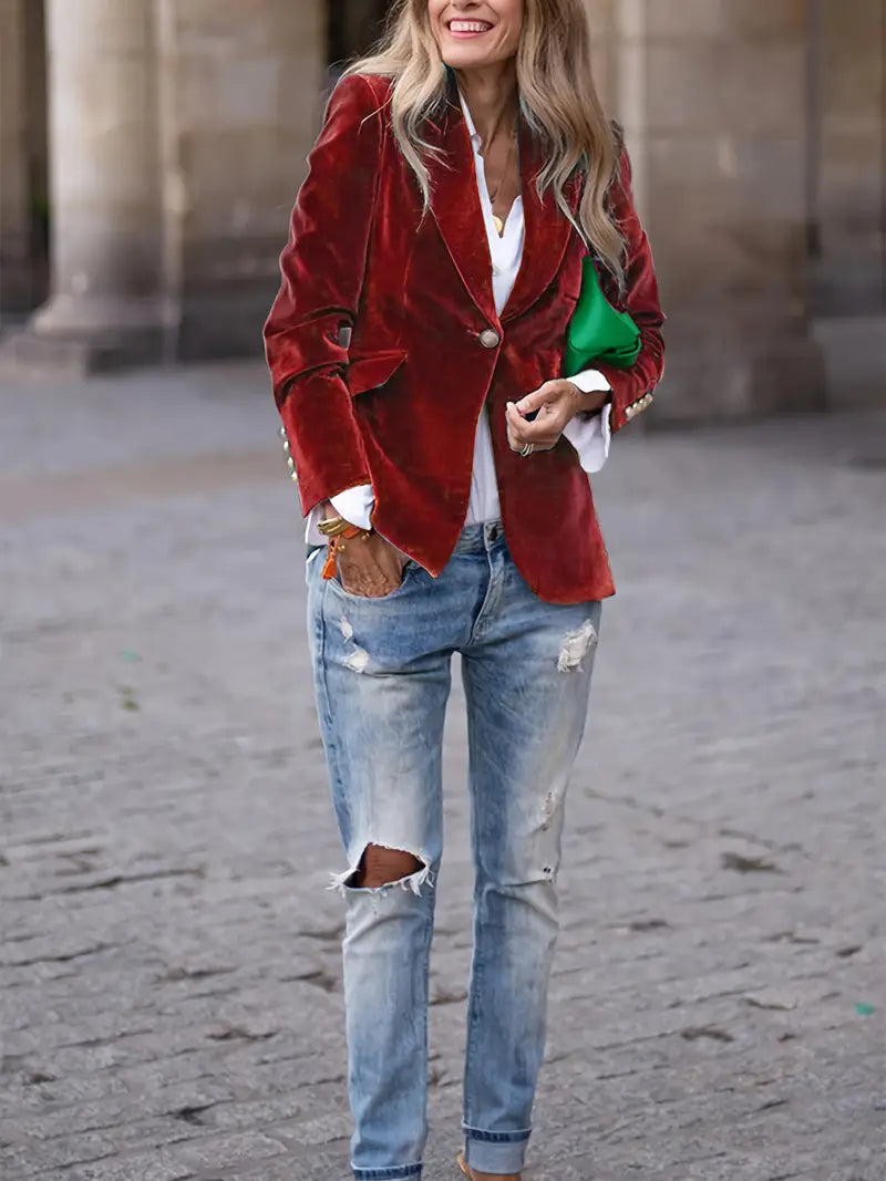Bella | Blazer en velours doux et élégant pour femmes