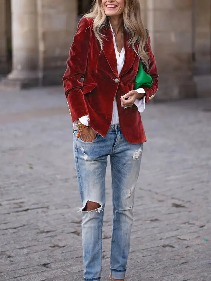 Bella | Blazer en velours doux et élégant pour femmes