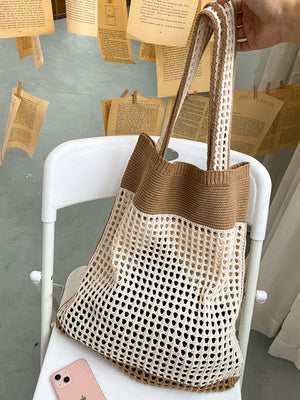 Accessoires de sacs creux de couleur contrastée de plage