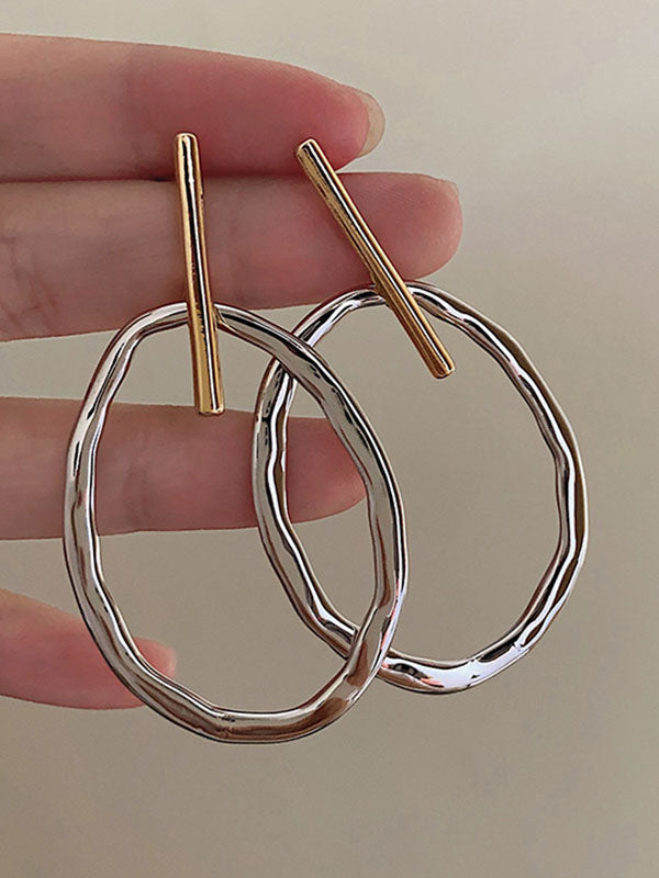 Boucles d'oreilles géométriques couleur contrastée