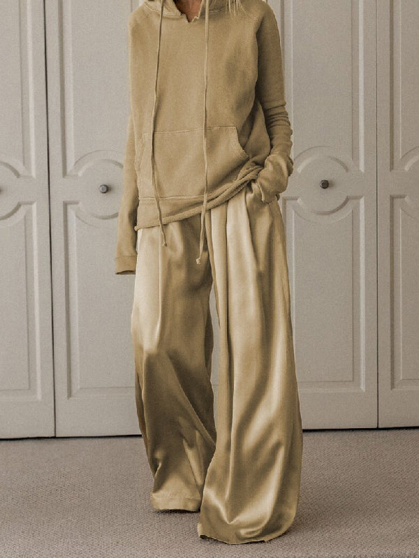Sweats à capuche unis originaux – Ensemble deux pièces pantalon jambes écartées