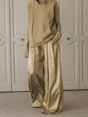 Sweats à capuche unis originaux – Ensemble deux pièces pantalon jambes écartées
