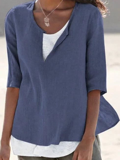T-shirt femme à col en V