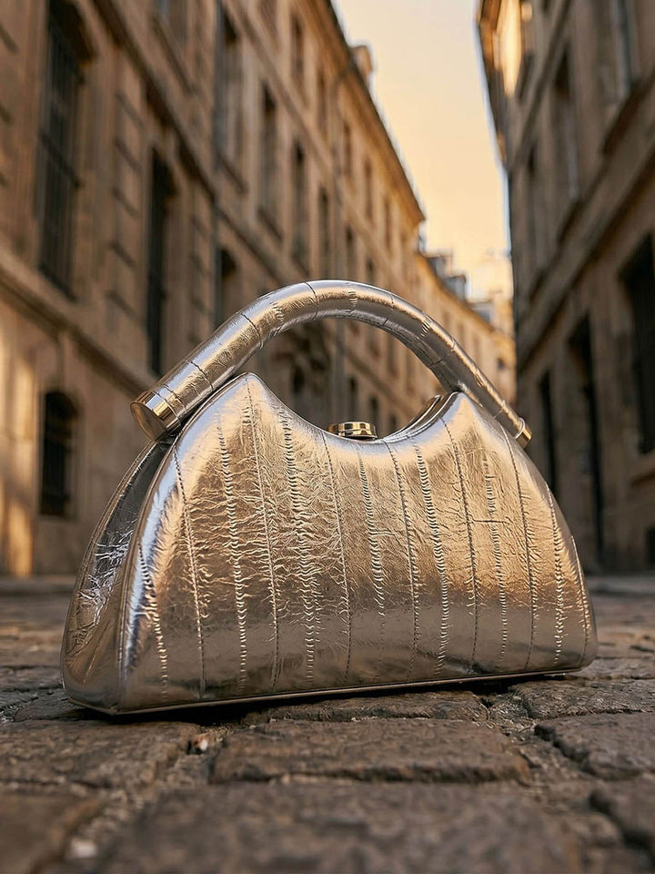 Sac à main géométrique couleur unie