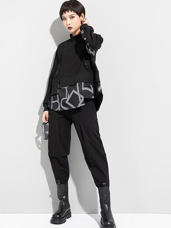 Sweat-shirt à empiècements, effet deux pièces