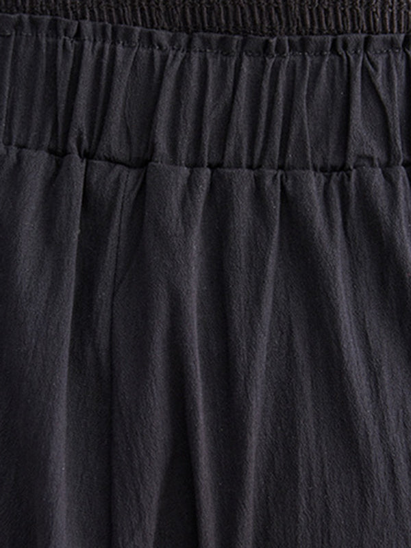 Pantalon ample décontracté à jambes larges, à pois