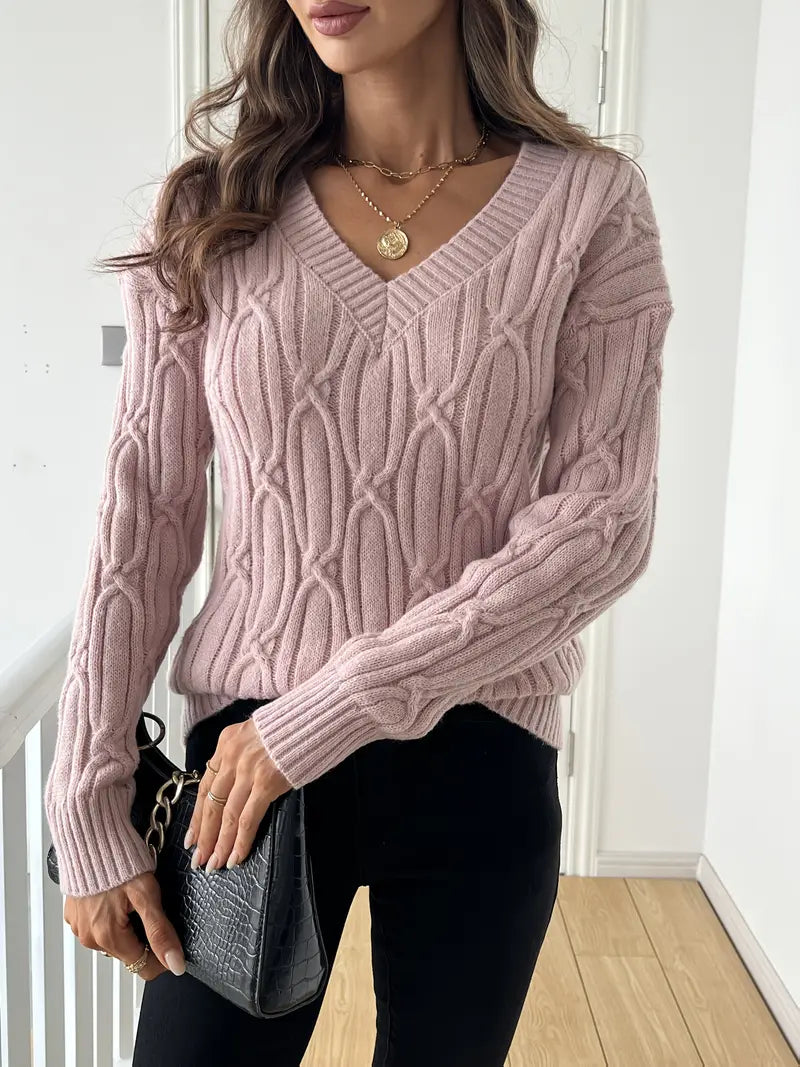 PULL EN TRICOT AVEC ENCOLURE EN V SCHLICHTER POUR FEMMES | STYLE ÉLÉGANT ET CONFORTABLE