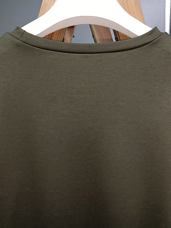 Sweat-shirt décontracté ample à col rond, couleur unie
