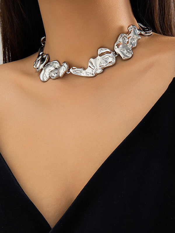 Collier géométrique délicat couleur unie