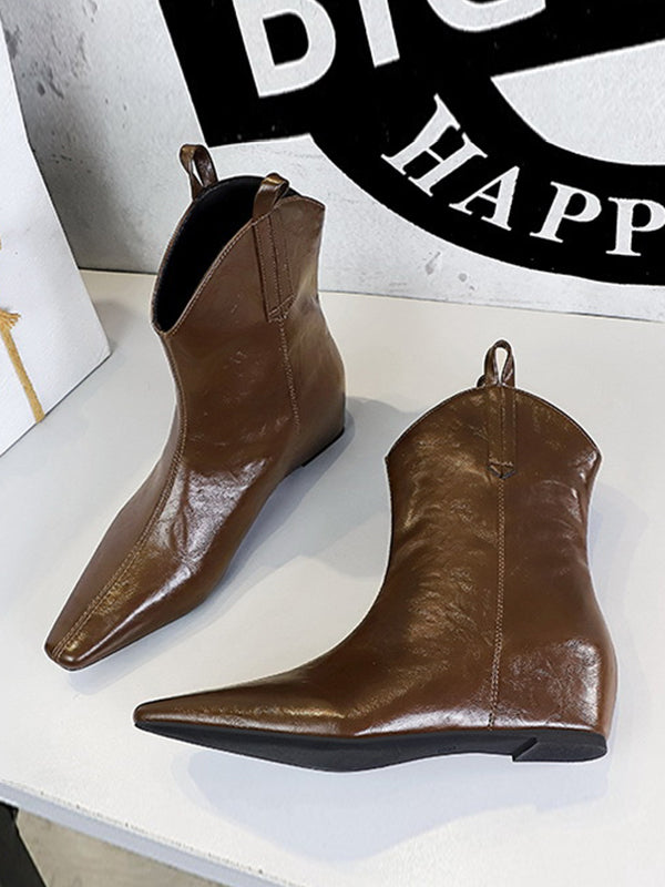 Chaussures à bout pointu, à empiècements, couleur unie