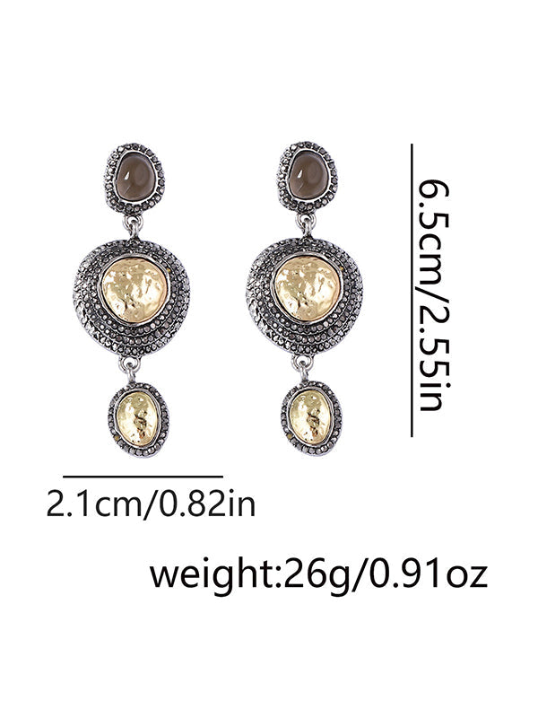 Boucles d'oreilles géométriques brillantes à chaîne, à strass
