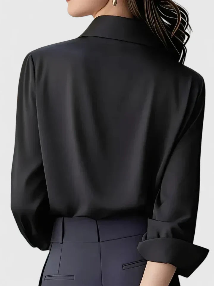 Anja | Blouse à Boutons Satinée pour Femmes