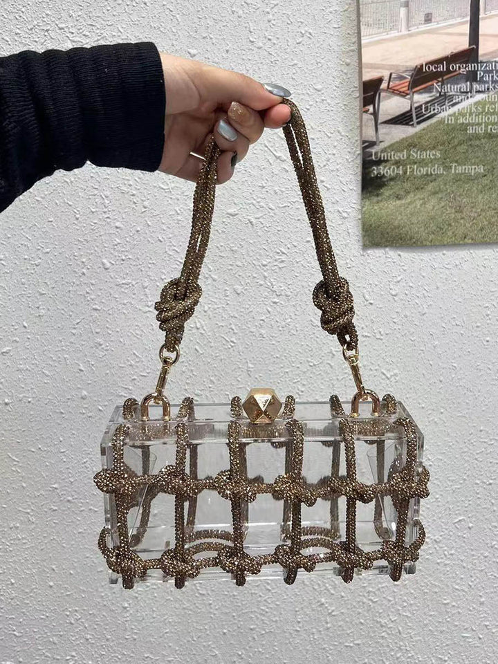 Sac besace brillant géométrique