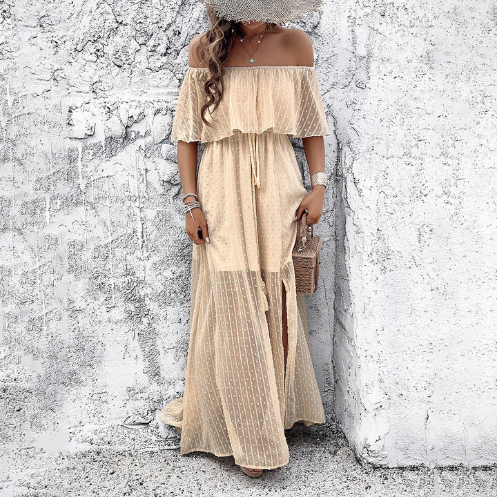 Mona - Robe maxi à épaules dénudées avec fente