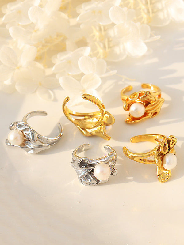 Bague plissée à coupe irrégulière