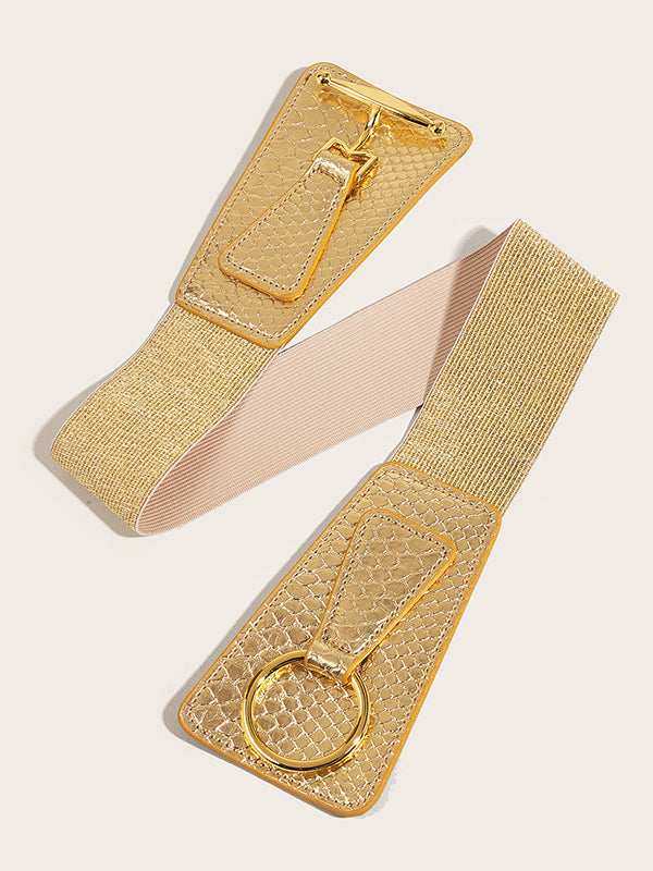 Ceinture brillante à taille élastique, à empiècements