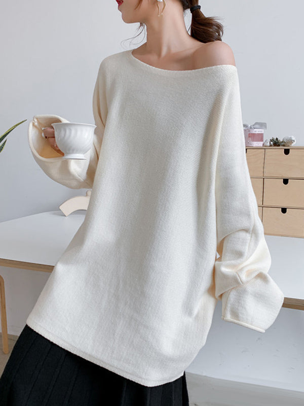 Pull simple à col rond, couleur unie