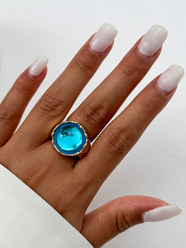 Bague géométrique à strass