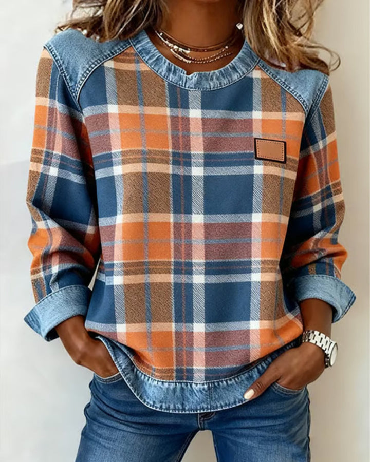 Célia – Sweatshirt « Patchwork Audacieux »