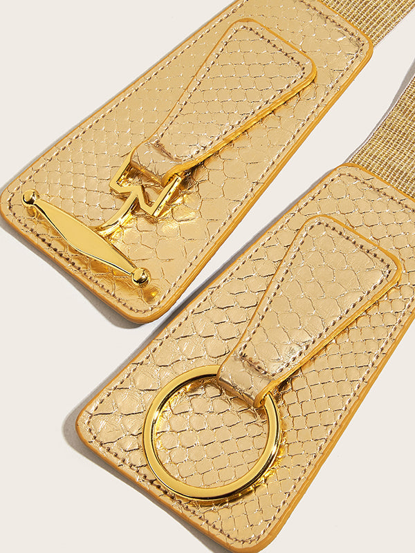 Ceinture brillante à taille élastique, à empiècements