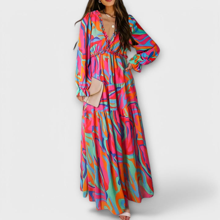 Lillian | Robe maxi romantique et transparente avec design floral