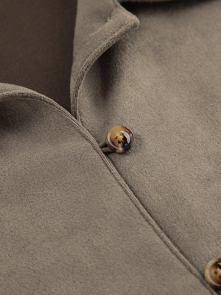 Chemisiers à manches longues amples, boutonnés, de couleur unie et à revers fendu – Chemises Hauts Vêtements d'extérieur